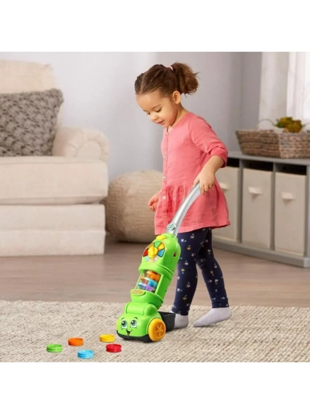 Kids' Educational Vacuum Toy - Leap and Count Fun, Green Learning Playset